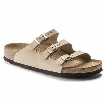 Dámské Florida Birkenstock Fresh Soft Foot Bed Nubuck Béžový | CZ 454QMA